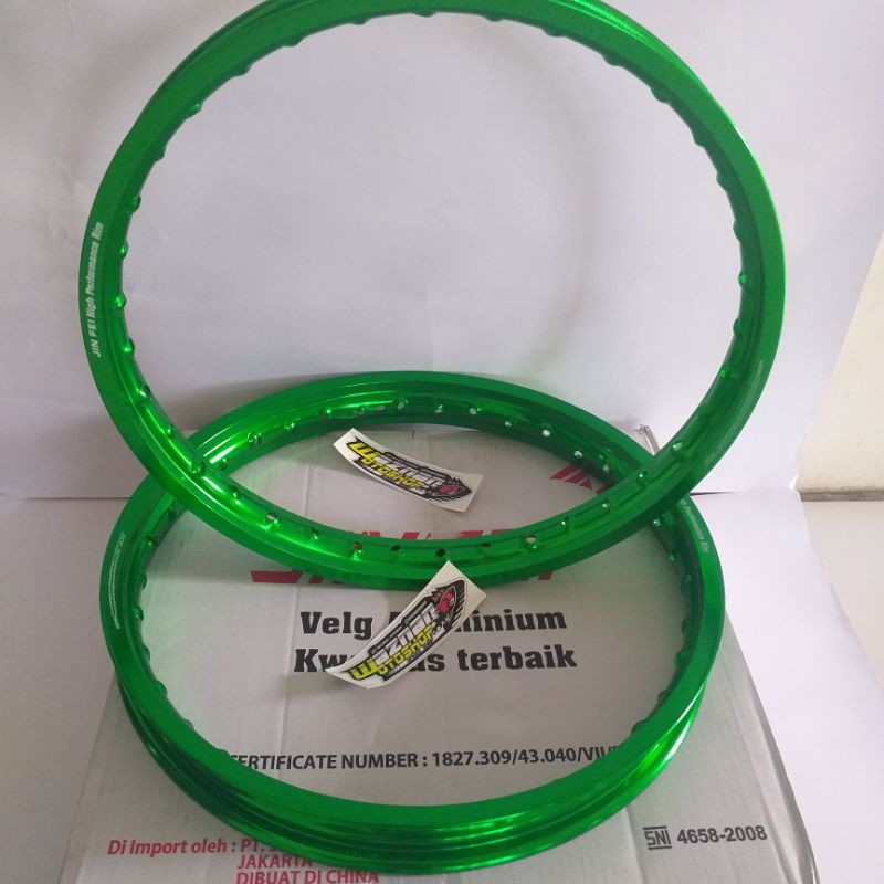 VELG JINFEI HIJAU MERAH HITAM SILVER RING 17 140x160