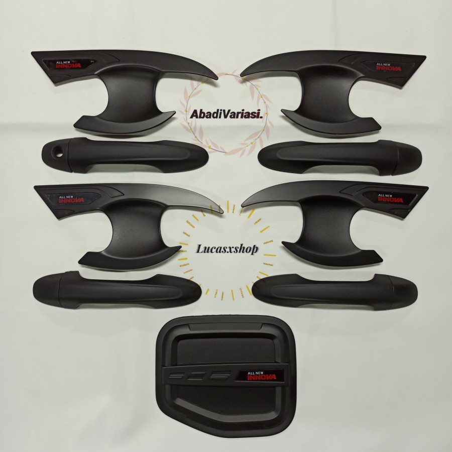 Paket Outer Handle &amp; Tank Cover Hitam Mobil All New Innova Reborn 2016-2022