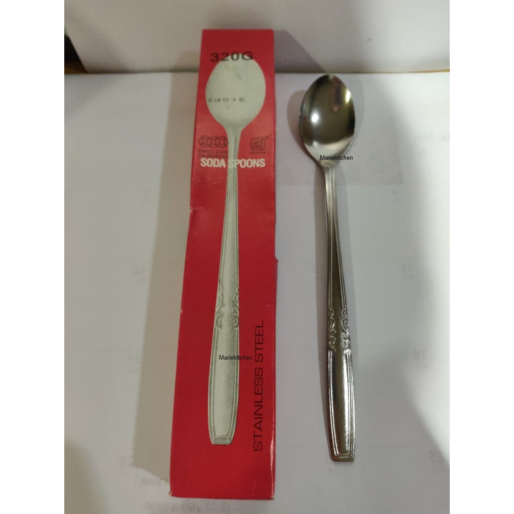 6PCS Sendok Soda 320G Three Coins Stainless Original