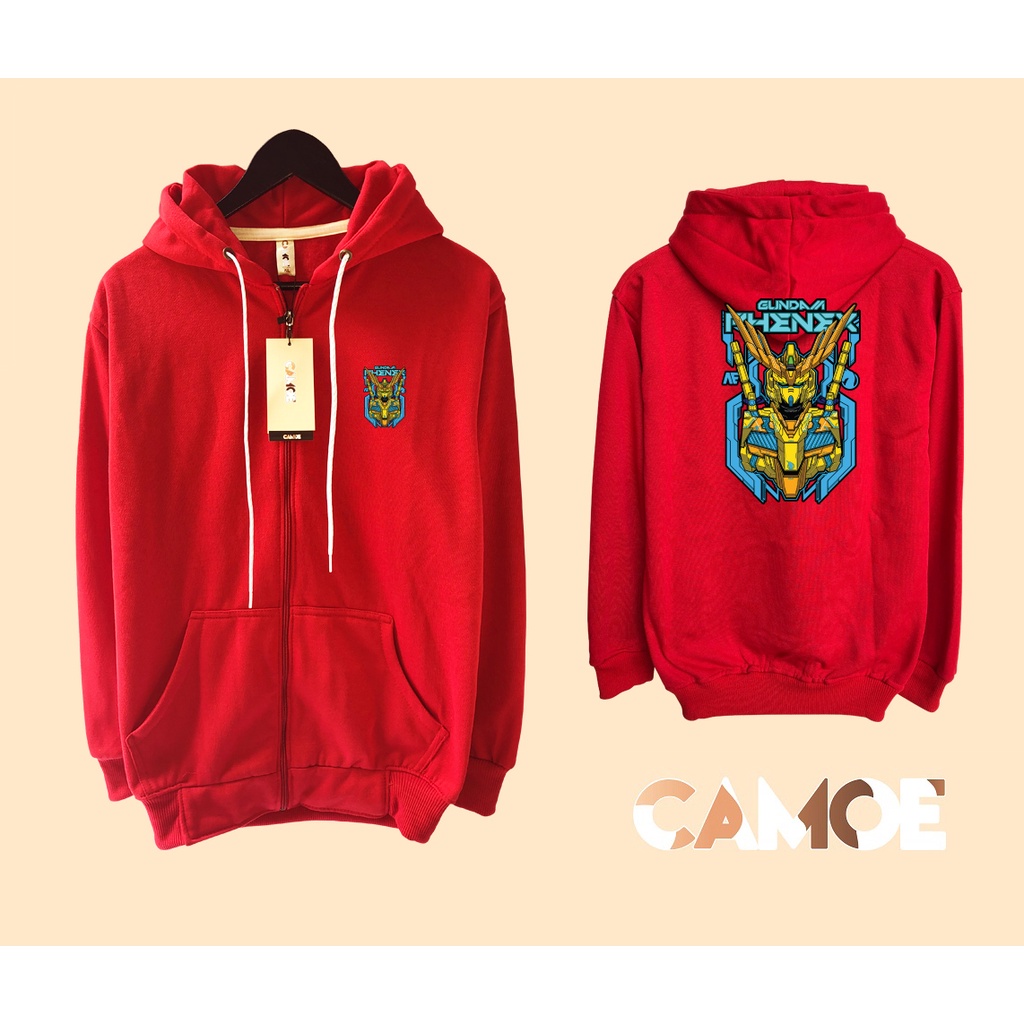 Jaket Hoodie Zipper Anime Gundam Phenex Gold
