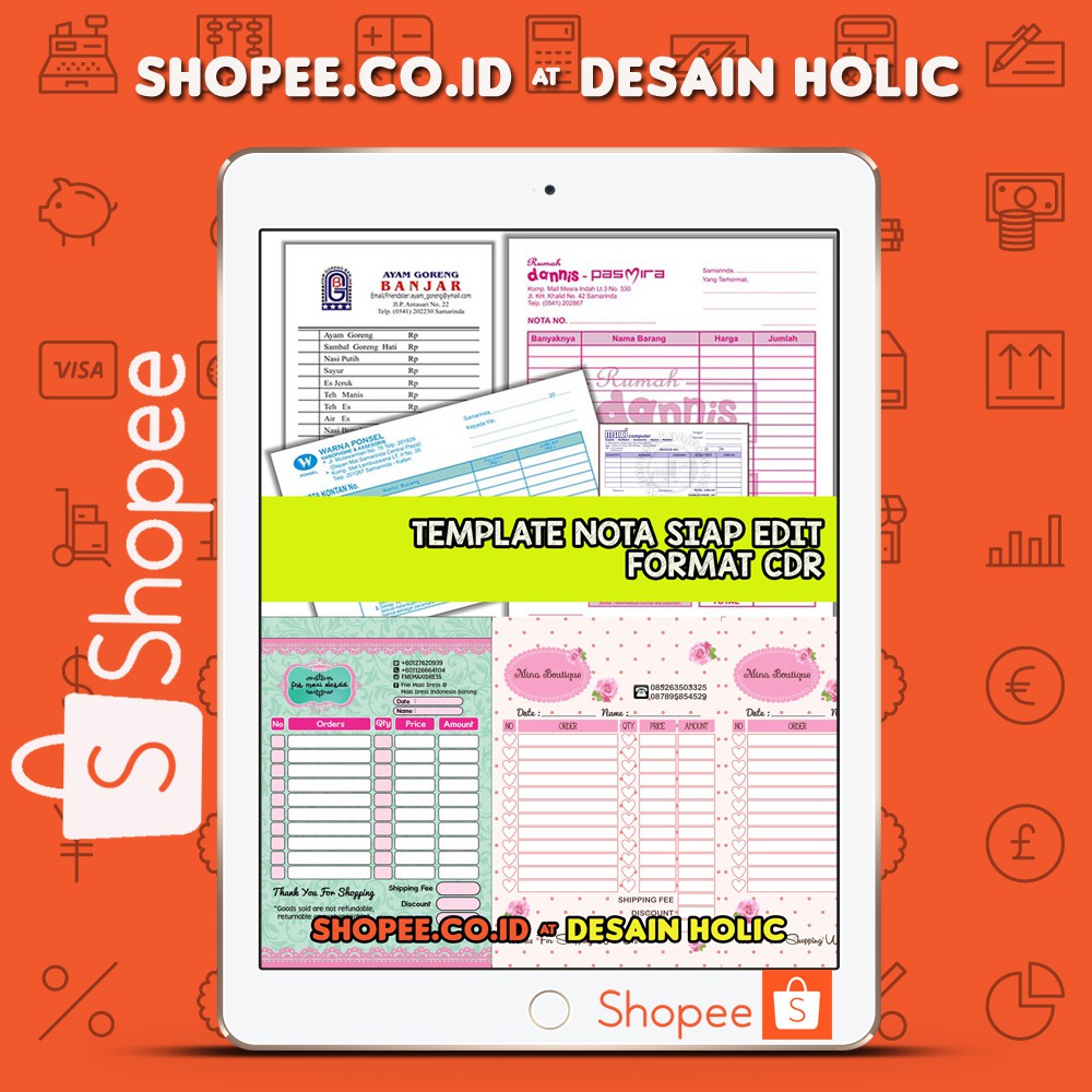 Koleksi Template Desain Nota Siap Edit Format Cdr