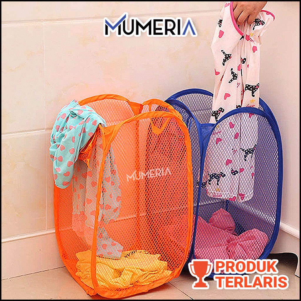 Keranjang Basket Tas Hamper Organizer Box Laundry Baju Pakaian Celana Kotor Mainan Anak Lipat