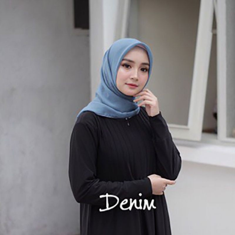 Bella Square Hijab Segiempat | Kerudung Laudya Pollycotton PART 2-Denim