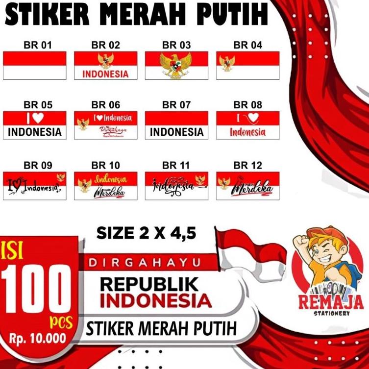 

[PRODUK HTR9V] Stiker / sticker pipi Merah Putih isi 100pcs / Tempelan pipi NWD