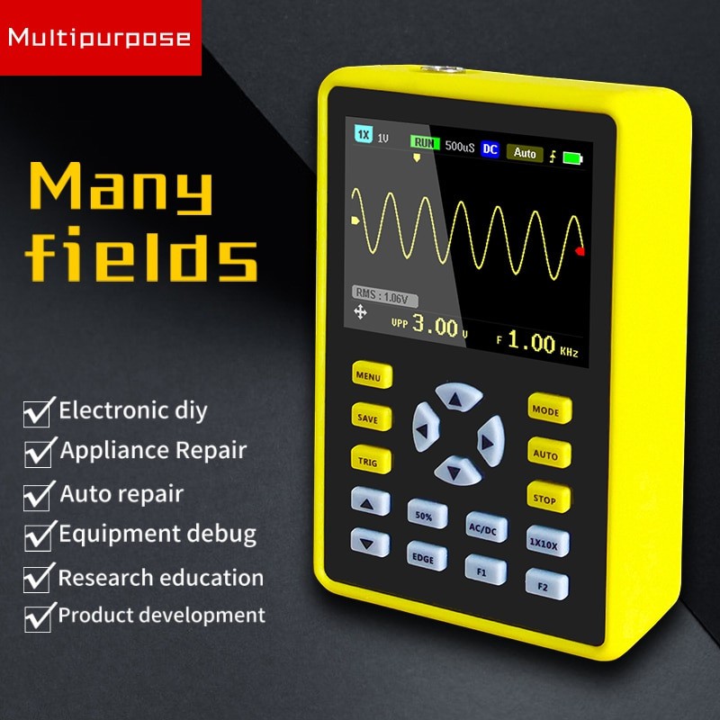 Digital Oscilloscope Handheld Portable 100MHz 500MS/s - 5012H - Yellow