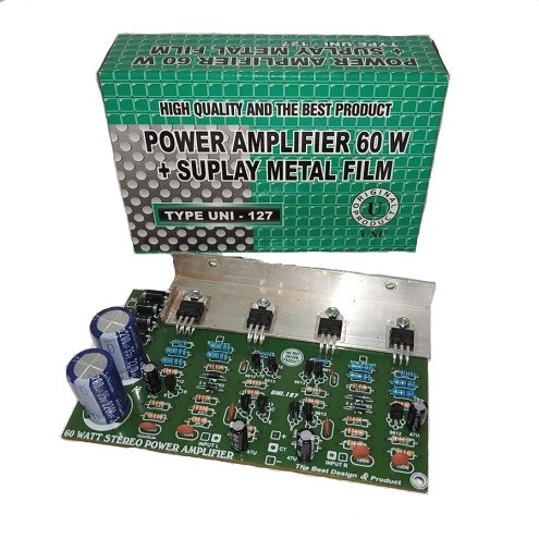 Kit Power Amplifier 60w Stereo 2SD313 + Regulator PSU Power Suplay Metal Film + HEATSINK