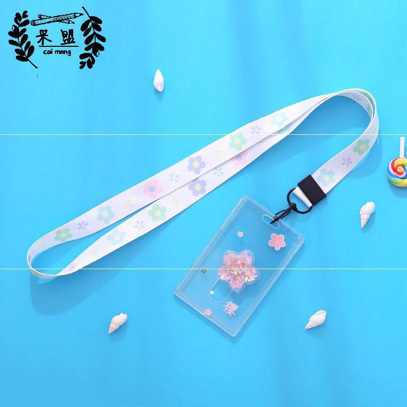 ID-115 Tempat Kartu Akses Pasir Hisap Bahan Akrilik Motif Lucu Dengan Tali