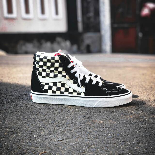 vans checkerboard platform high tops