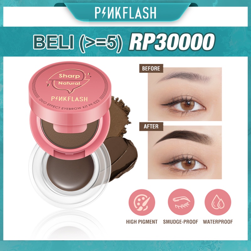 PINKFLASH 2 in 1 Krim Alis Eyebrow Gel Waterproof Eyebrow Cream Powder Eyeliner Gel Waterproof High Pigment Lasting Multi-uses Eyes Makeup