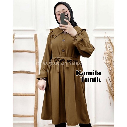 Aliesya Tunik | Atasan Wanita Muslim Kekinian Dan Terbaru 2021 Zp AI458 Kamila Tunik Millo [Gamis 01