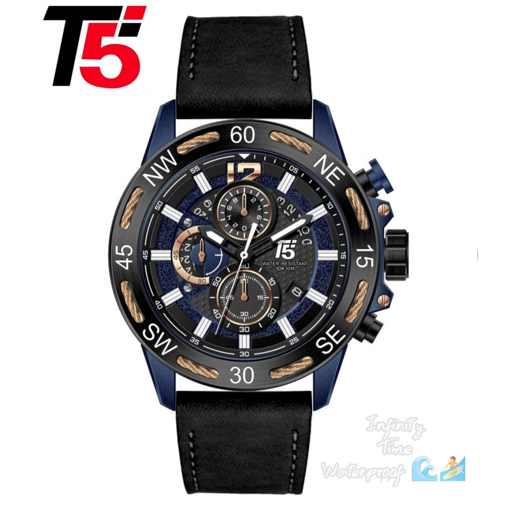 Jam Tangan Cowok T5 H3807G 3807 Chrono dan Tanggal Aktif Kualitas Original Waterproof