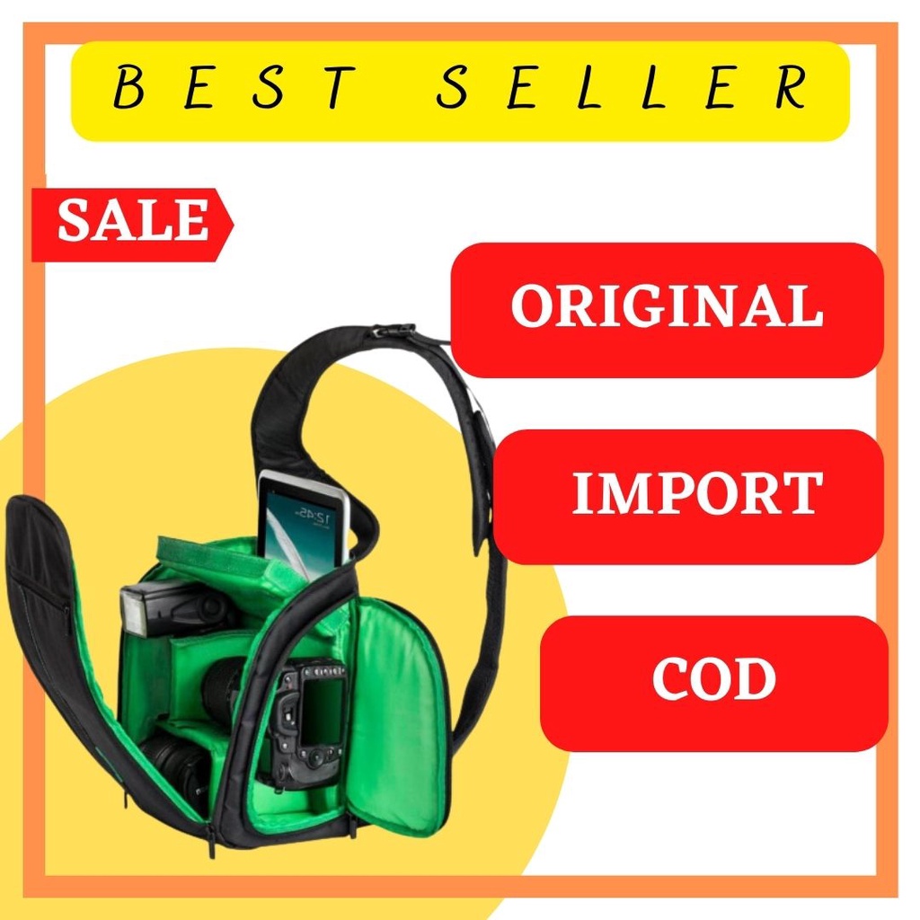 TERBARU INDEPMAN Tas Kamera SLR Sling Camera DSLR Backpack Bag - A1706 Tas Kamera Canon Nikon  Hitam