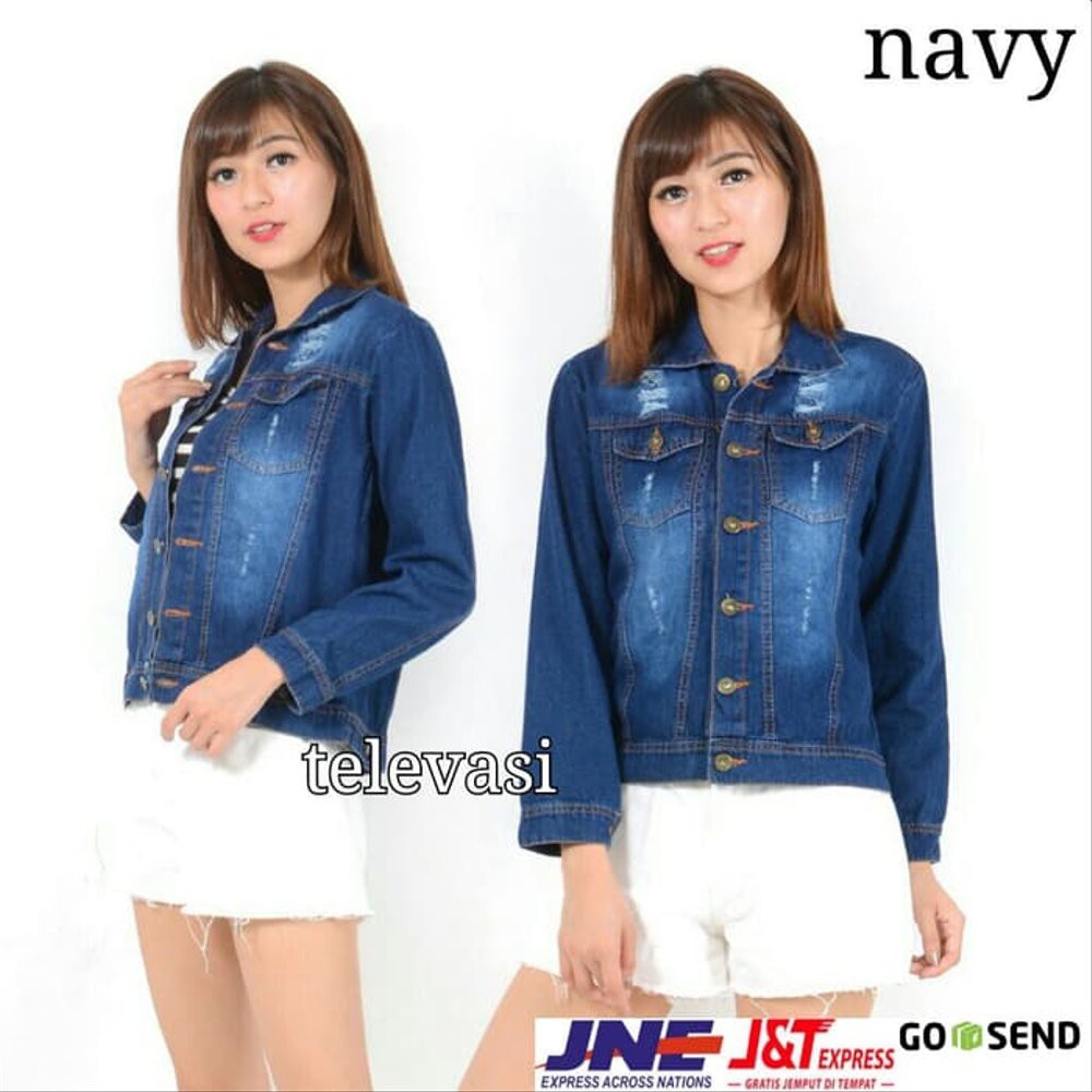 Termurah Jaket Jeans Wanita Casual Modis Original Jaket Levis Cewek Sobek Fashion Modish Premium Be