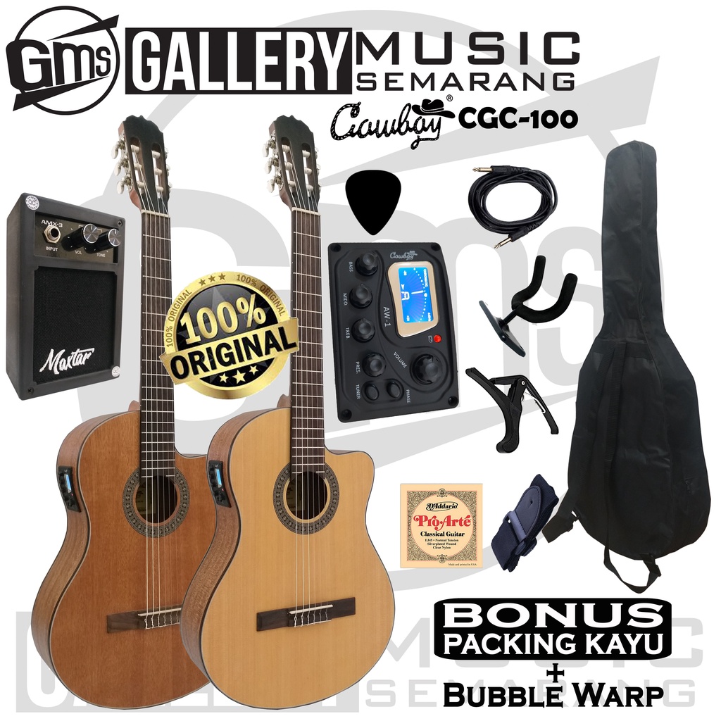 ORIGINAL!!! Gitar Klasik Elektrik Import Merk Cowboy CGC-100NA CGC 100NS Equalizer Tuner Cowboy AW-1