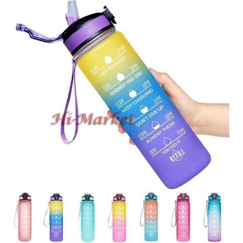 BOTOL MINUM VIRAL 1 LITER/ 1000ML BOTOL MINUM SEDOTAN WARNA WARNI PASTEL