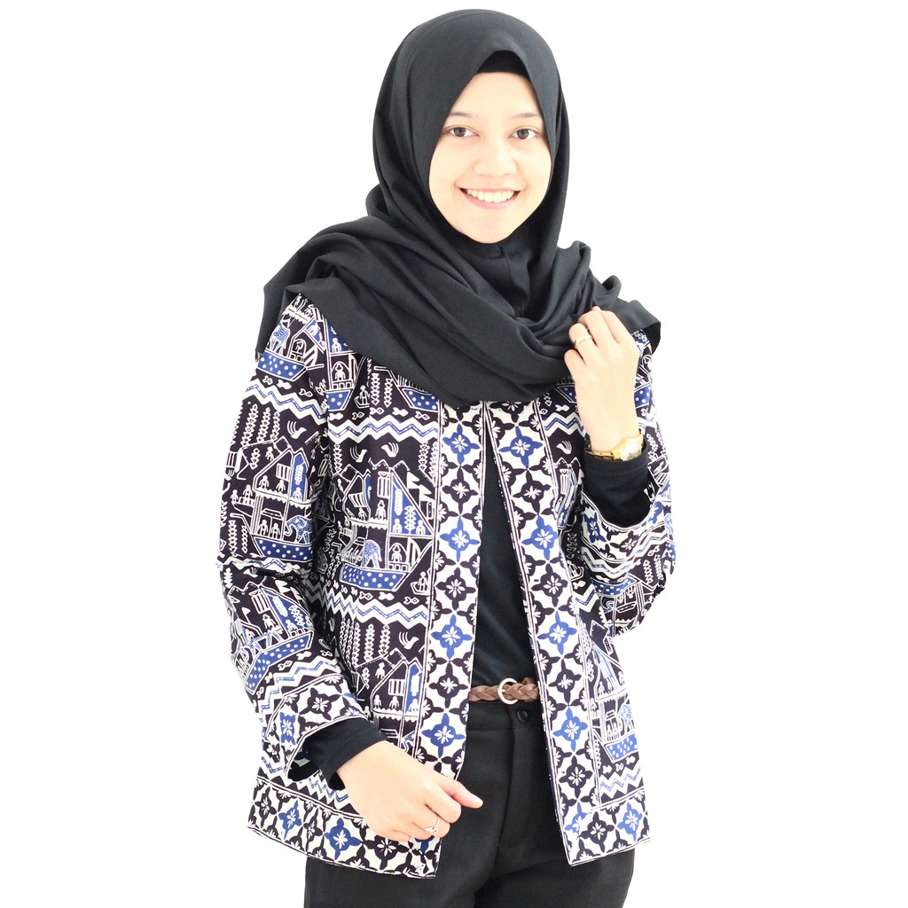 Blazer Batik Asli Cap Semi Tulis Lampung Zallatra R7 Shopee Indonesia Baju batik motif lampung