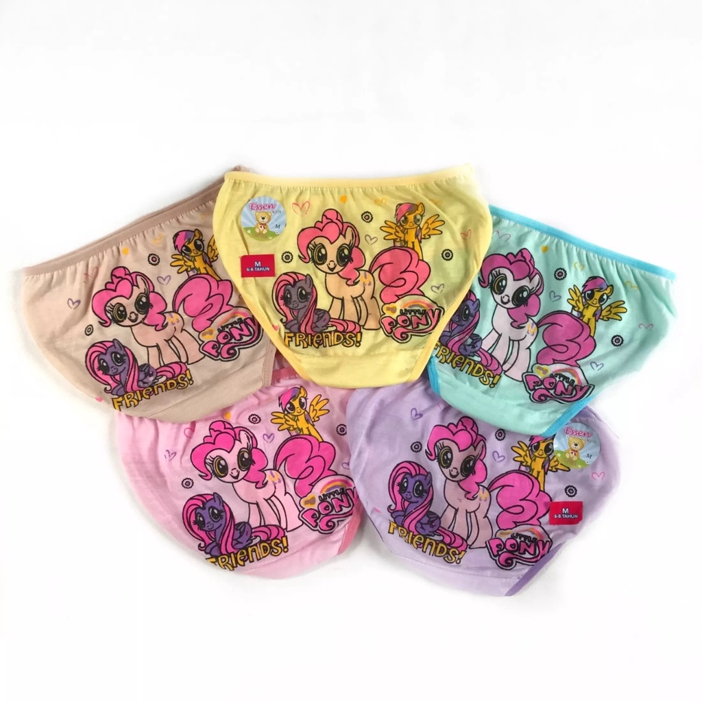 PROMO!! ( 12 PCS ) Celana Dalam Anak Perempuan / CD anak Usia 4 s/d 12 Tahun Motif PNY | ESSEN