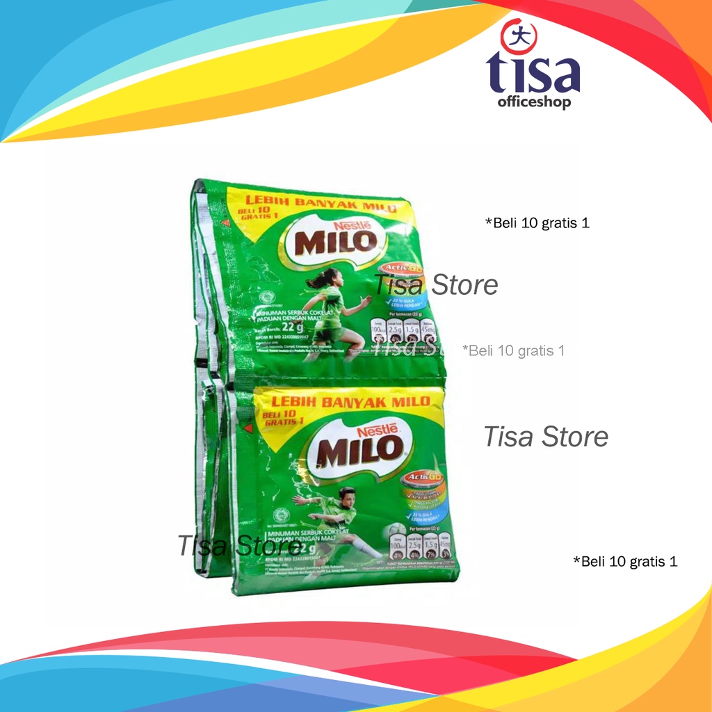 

Milo sachet 22gram 1 renceng isi 10 sachet