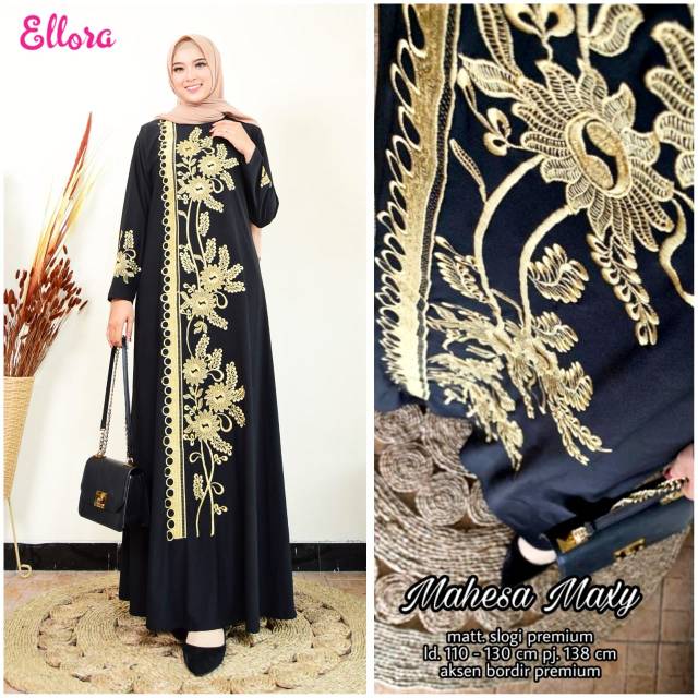 MAHESA MAXI GAMIS SLOGI PREMIUM BORDIR ORI ELLORA
