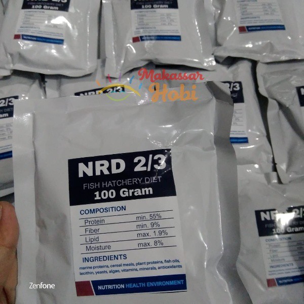 Pelet NRD 2/3 200-300 micron 100gr Makanan Pellet Pakan Ikan Hias Guppy Cupang Burayak 100 g gr gram