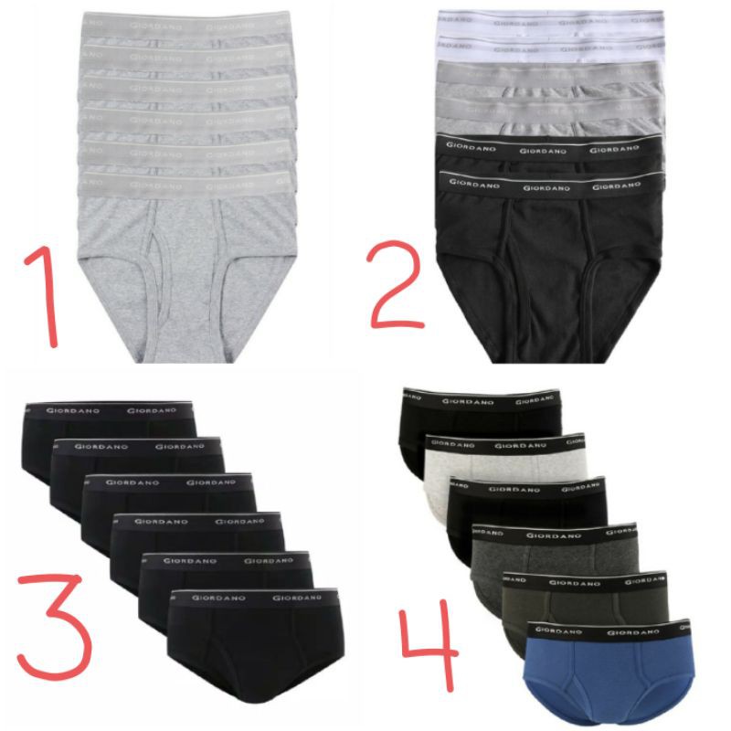 [COD] Ready  Celana Dalam Pria Giordano isi 6 Original