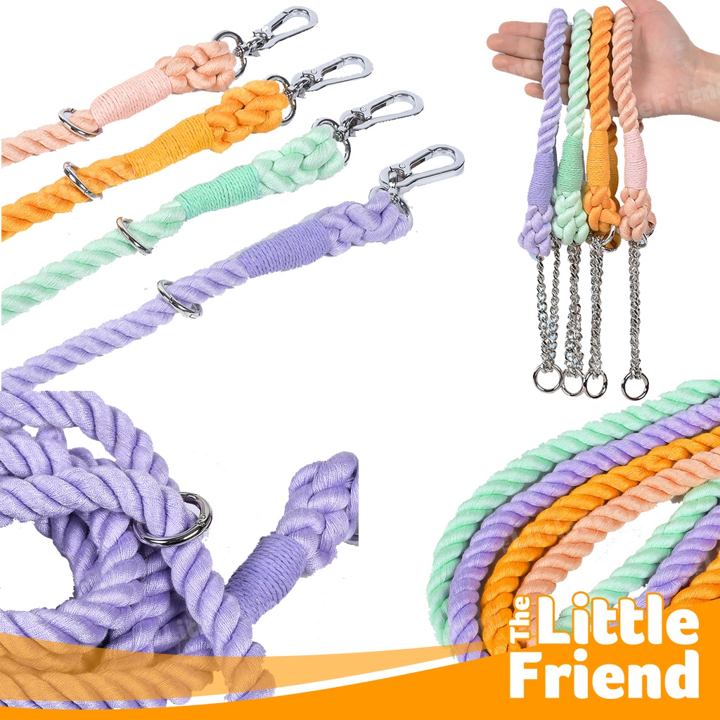 Tali Tuntun Anjing Dog Leash Combo Set Dengan Collar Warna Warni Tebal