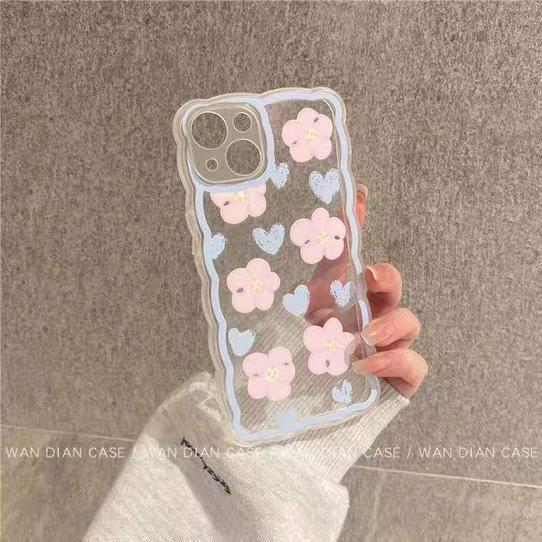 Soft Case Silikon TPU Transparan Motif Bunga Pink Untuk IPhone 13 12 Mini 11 10 Pro XS Max X XR 8 7 6 6S Plus SE 2020