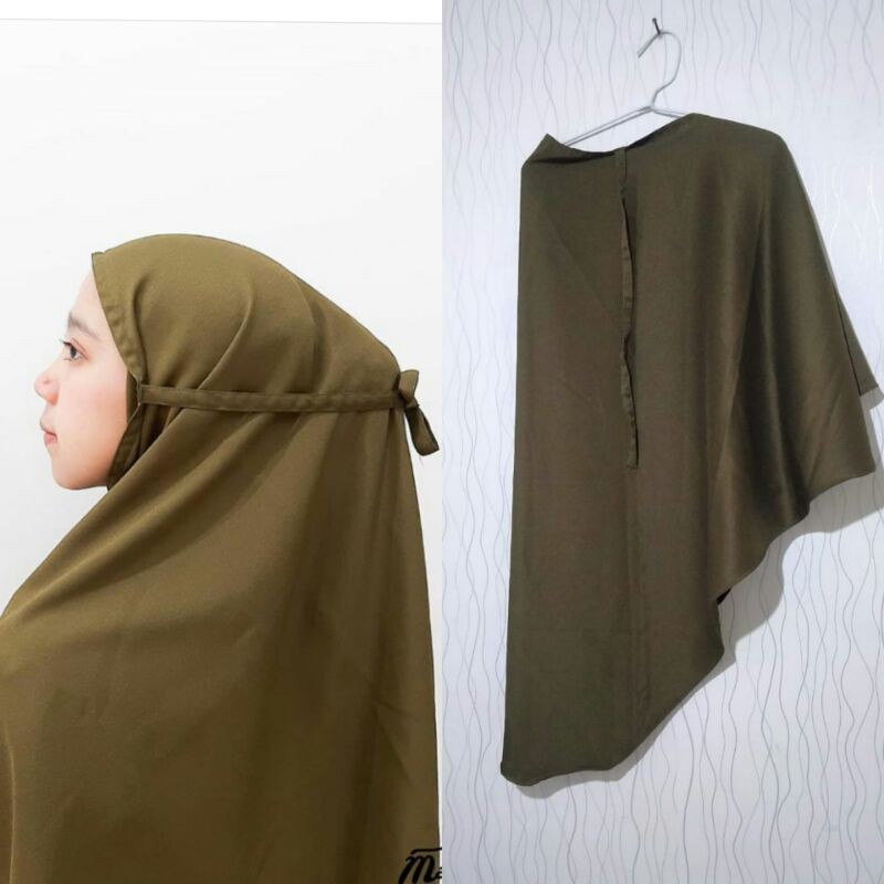 hijab Bergo tali non pad warna olive