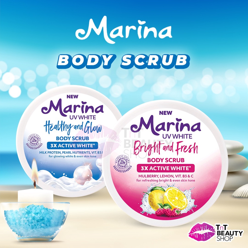 ★ BB ★ Marina UV White Healthy &amp; Glow Body Scrub - Marina UV White Bright &amp; Fresh Body Scrub 200ml