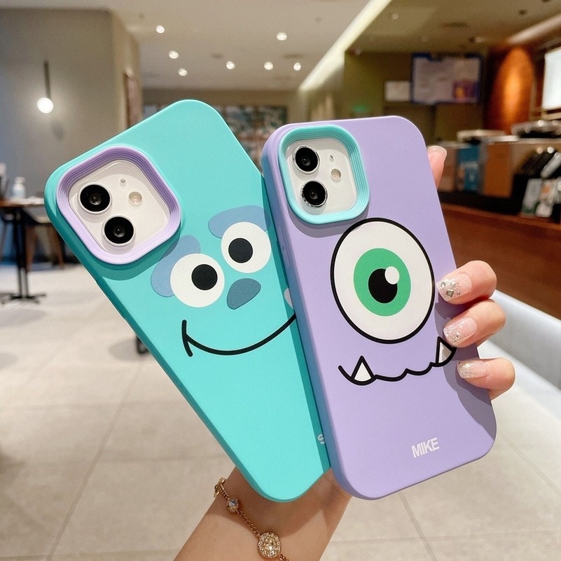 Soft Case Silikon TPU 3 in 1 Motif Kartun Monster Untuk iPhone 13 12 11 Pro Max X XR Xs Max 7 8 6s 6 Plus SE 2020