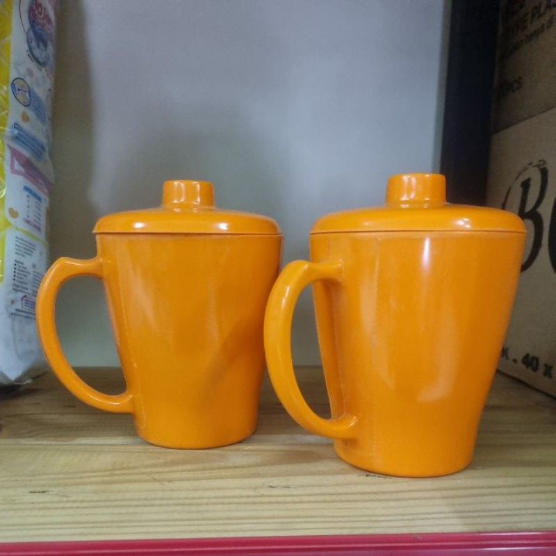 Gelas melamin jumbo unica | cangkir melamin tutup