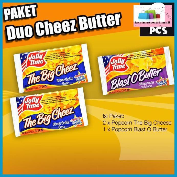 

E5Ewsfg- Paket Duo Cheez Butter (2Tbc, 1Bob) - Jolly Time Mircowave Popcorn 78Itjyhf-