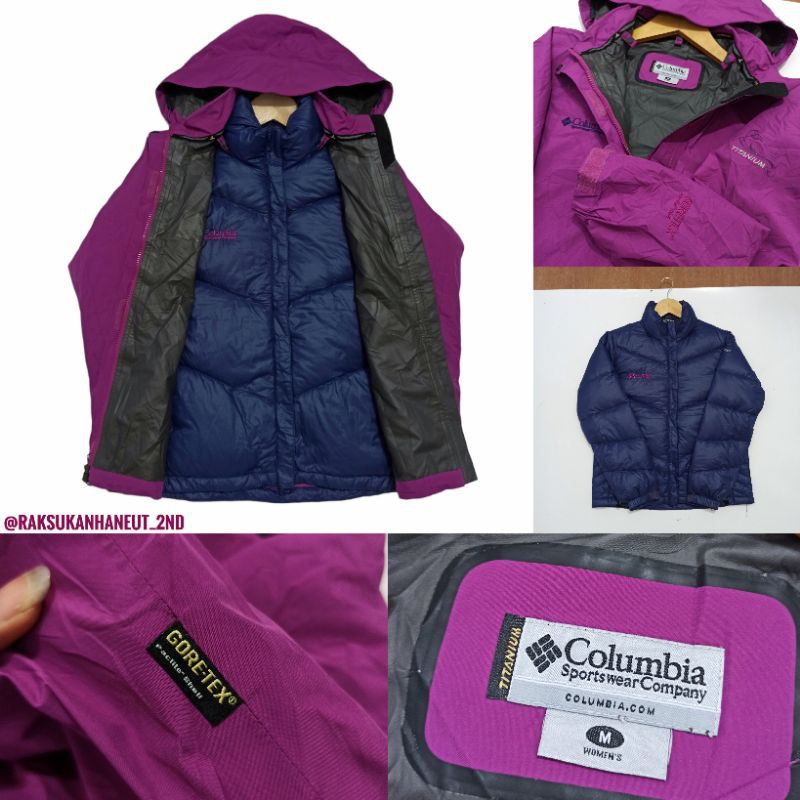 Jaket wanita Columbia Titanium Goretex Bulu angsa
