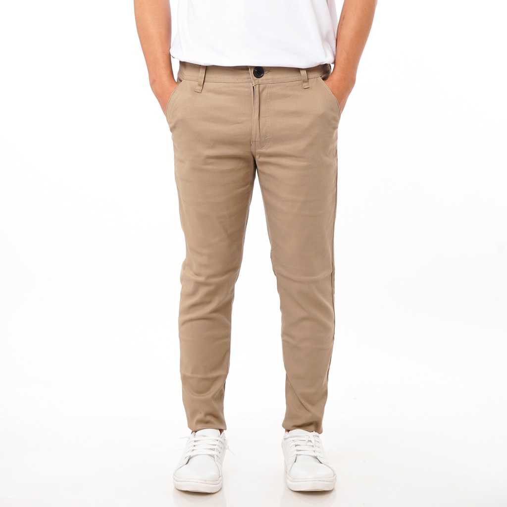 SANVANINA Celana Panjang Chino Pria Warna KHAKI H-033 | Chino Khaki Slim Fit