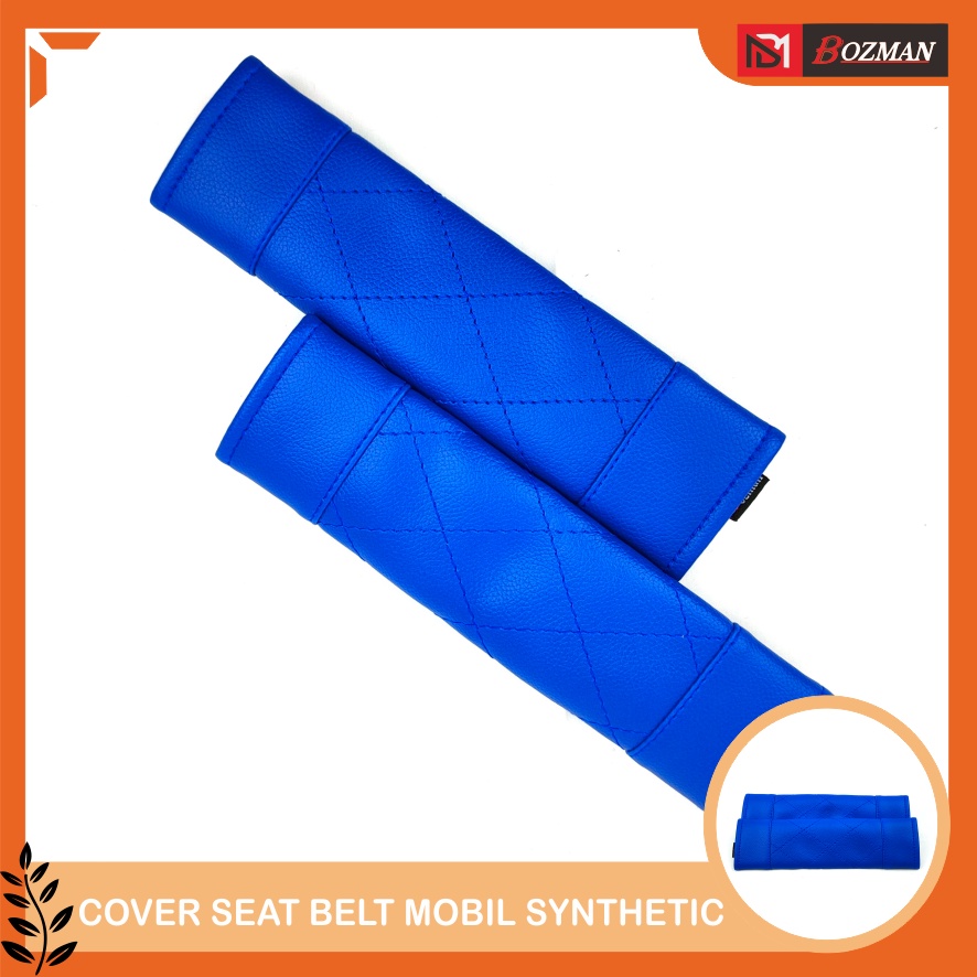 Cover Seat Belt Kulit Sintetis Bozman Mobil Keselamatan Safety Berkendara Motif