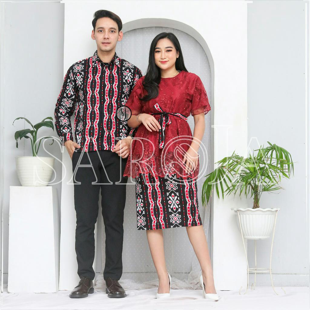 SAROJA | Couple Keluarga Family Set Rnb Brukat Ivanna | Couple Baju Natal Mewah |Dress Natal Wanita Kekinian | Baju Natal Couple Keluarga Ayah Ibu Anak | Baju Natal Couple Pasangan | Baju Natal Anak Perempuan | Baju Natal Keluarga