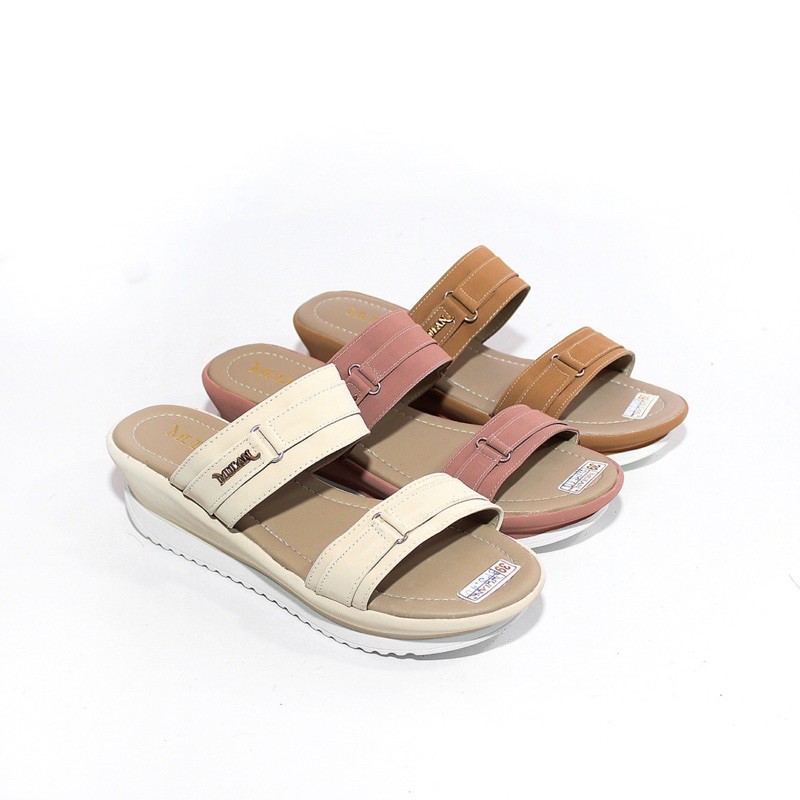 Wedges 5cm Sandal Wanita Platform Slip Casual Santai Selop Sendal Cewek Flip Flop Slop Mulan BPS-400-1
