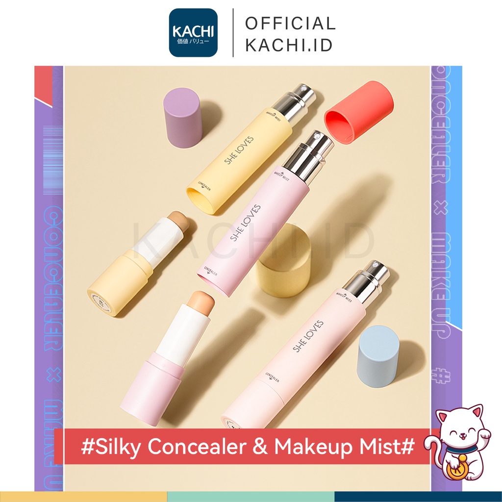 KACHI - SHE LOVES Makeup Mist &amp; Concealer 2 in 1 Spray Long Last Silky Original Sheloves SL027