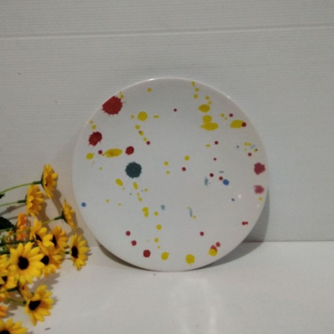 Piring Salad Motif / Piring Keramik Motif / Piring  Keramik Hias