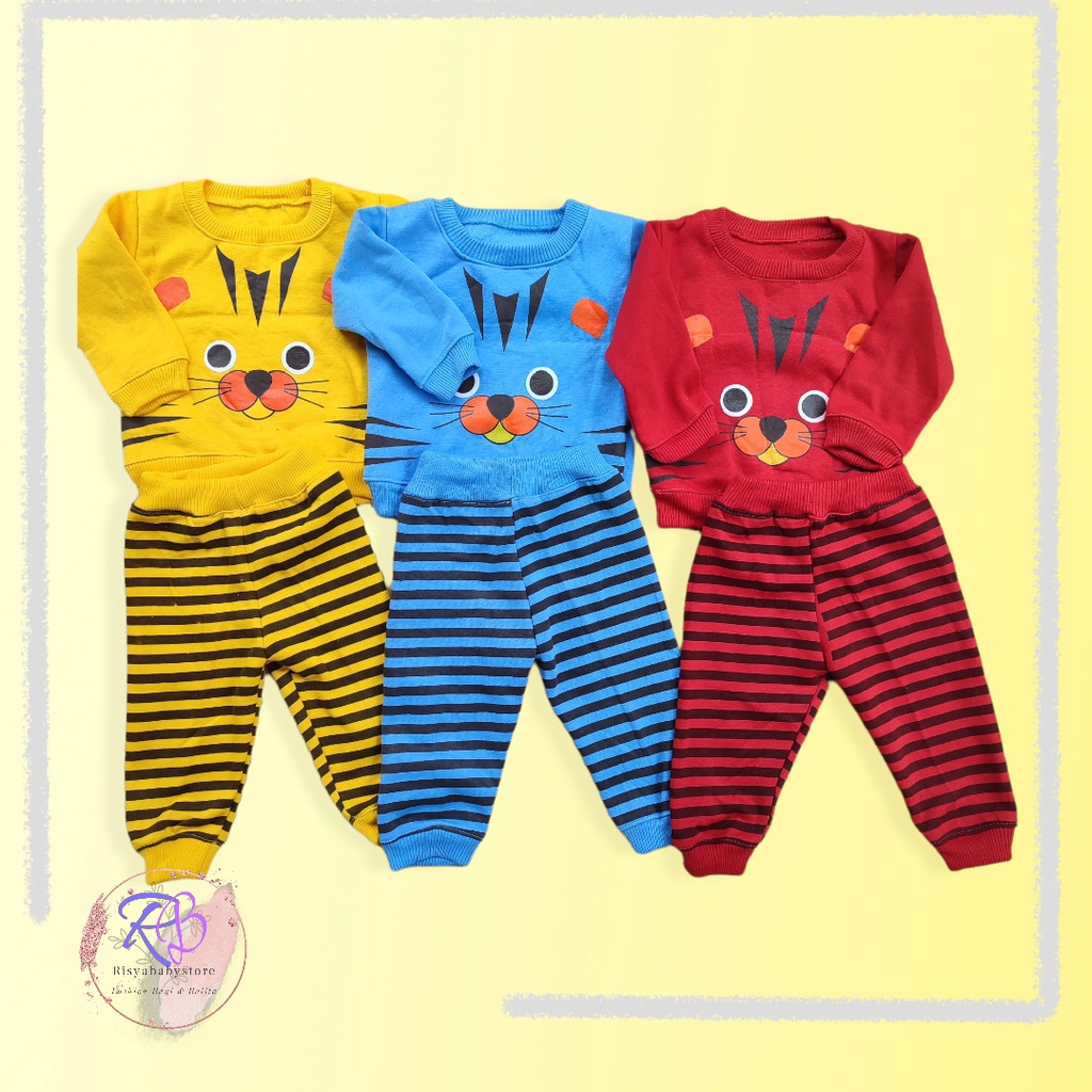 Setelan Jaket Bayi Anak 3 - 18 Bulan, Setelan Sweater Anak Motif CAT, Sweater Bayi HB Collection