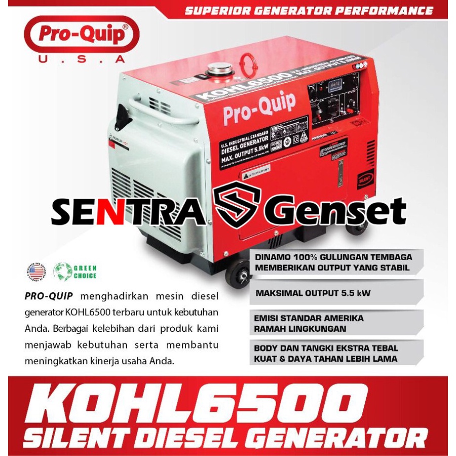 Genset silent diesel solar 5000 watt 5 KVA KOHL 6500