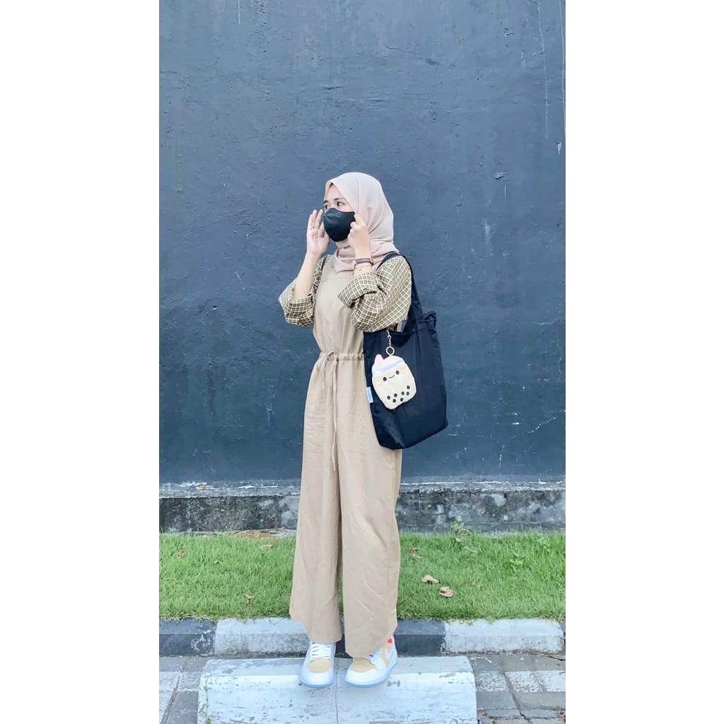 BEFAST - ZEC OOTD Wanita Jumpsuit LAENA / Jumpsuit Linen / Jumpsuit Kekiniaan Wanita / Jumpsuit Polos Casual / Baju Kodok Terbaru