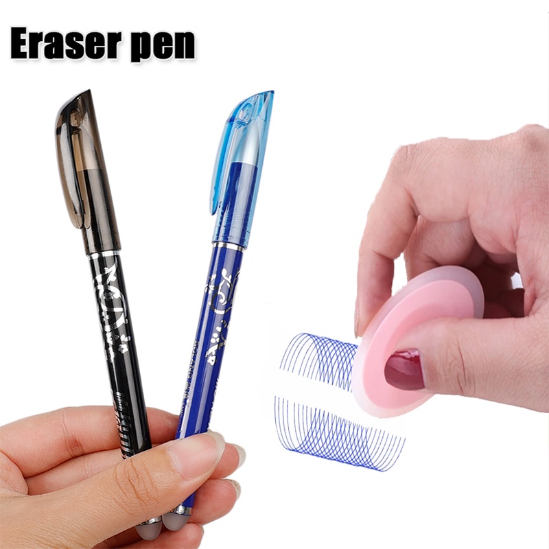 Pulpen Tinta Gel Biru / Hitam 0.5mm Gagang Dapat Dihapus / Dihapus / Dicuci Untuk Kantor / Sekolah