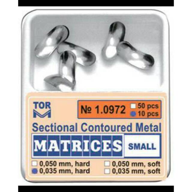 Alice dental TOR sectional contoured matrices matrix metal matriks ginjal logam anterior posterior