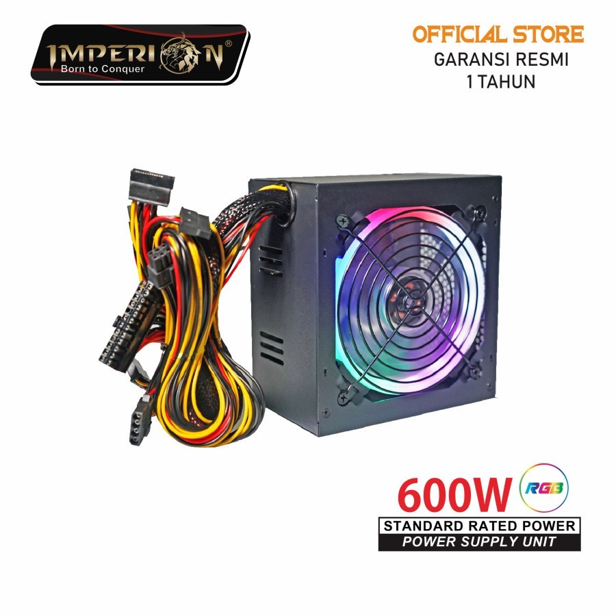 Power Supply / PSU Imperion P600 600W LED VGA 8 Pin RGB