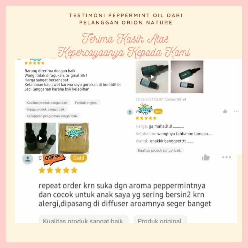 B1G1 Pure Peppermint Essential Oil Aromaterapi Diffuser Humidisier Minyak Daun Mint Alami Murni