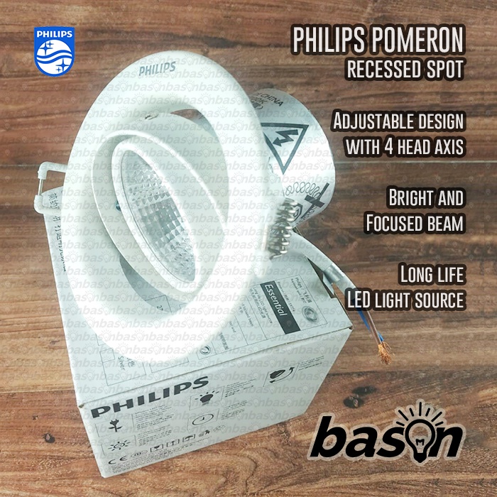 PHILIPS 59775 Pomeron 5W Recessed Spot LED - Lampu Spotlight 4 Axis