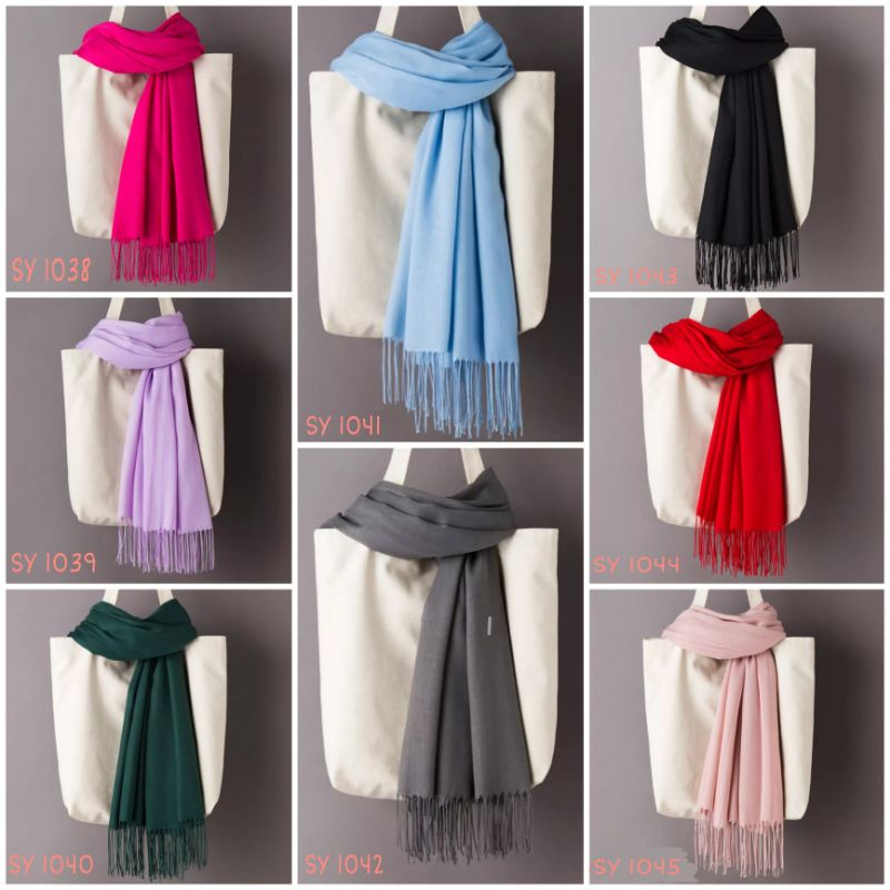 [ CASHMERE SOFT THIN ] Syal Daily Bahan Halus Tidak Panas