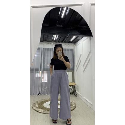 Bora kulot pants - celana kulot hightwaist linen crinkle