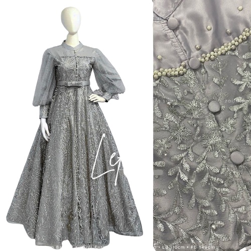 RADHIYA STORE Gamis Brokat Kondangan Model Terbaru Seragam Bridesmaid Dress Brukat Tile